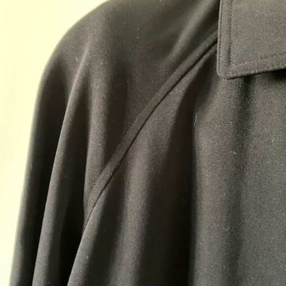 Sequence VTG Black Lined Button Up Trench Coat S 12 V.I.petite with removal hood - Picture 4 of 10